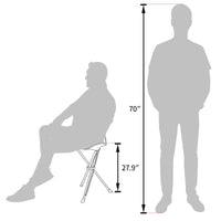 DEERFAMY Camping Stool 3 Legged Hold up to 225lbs Portable Tripod Seat with Shoulder Strap Compact Tri-Leg Chair for Backpacking Kayaking Canoeing Hiking Hunting Fishing Outdoor, Black Red