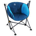 DEERFAMY Outdoor Freestyle Rocker Chair Camp Rocking Chair Hanging Swing Oversized Folding Moon Round Chair with Padded Seat Large for Adults Man Foldable Portable for Roadtrip Fishing Backyard Lawn