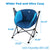 DEERFAMY Outdoor Freestyle Rocker Chair Camp Rocking Chair Hanging Swing Oversized Folding Moon Round Chair with Padded Seat Large for Adults Man Foldable Portable for Roadtrip Fishing Backyard Lawn
