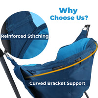 DEERFAMY Outdoor Freestyle Rocker Chair Camp Rocking Chair Hanging Swing Oversized Folding Moon Round Chair with Padded Seat Large for Adults Man Foldable Portable for Roadtrip Fishing Backyard Lawn